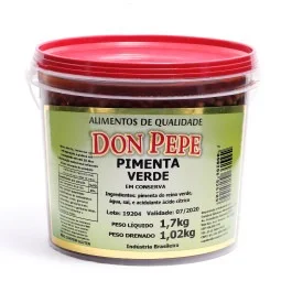 Balde de Pimenta do Reino Verde Don Pepe em Conserva 1,7Kg
