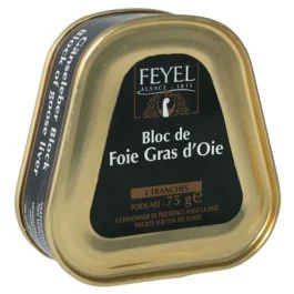 Bloco de Foie Gras de Canard - Fígado de Pato Temperado Cozido Feyel (75gr)