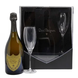 Kit Champagne Dom Perignon Vintage Brut + 2 taças (UN)