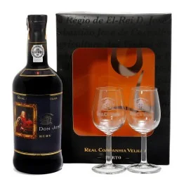 Kit Vinho Porto Dom José Ruby + 2 Taças (750ml) 