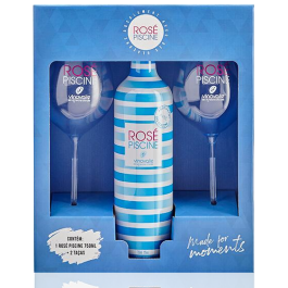 Kit Vinho Rosé Piscine com 2 taças exclusivas (un)