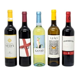 Kit com 5 Vinhos Portugueses  + GANHE 1 + Abridor Personalizado