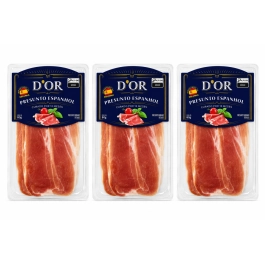 Kit com 3 Presunto Serrano Fatiado DOR 80g